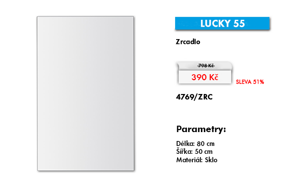 Závěsná zrcadla Zrcadlo LUCKY 55 - 80 x 50 cm